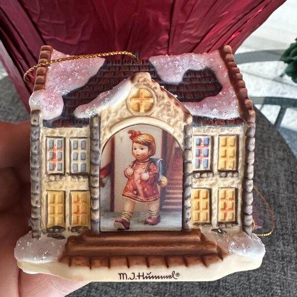 Goebel MJ Hummel Light Up House Christmas Ornaments Set Of 3 Bradford Exchange - Picture 2 of 8